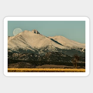 Moonset Over Meeker  and Longs Peak Sticker